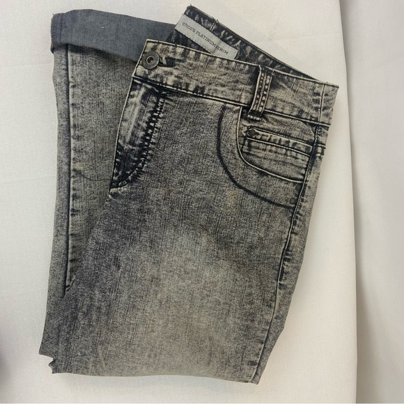 CHICOS Platinum Denim Black Gray Acid Wash Crop Chicos Size 0-Women’s Size 4 - Picture 4 of 11
